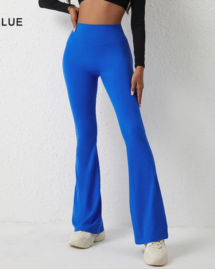 Women’s Peach High-Waisted Flared Pants with Hip-Lifting Fit