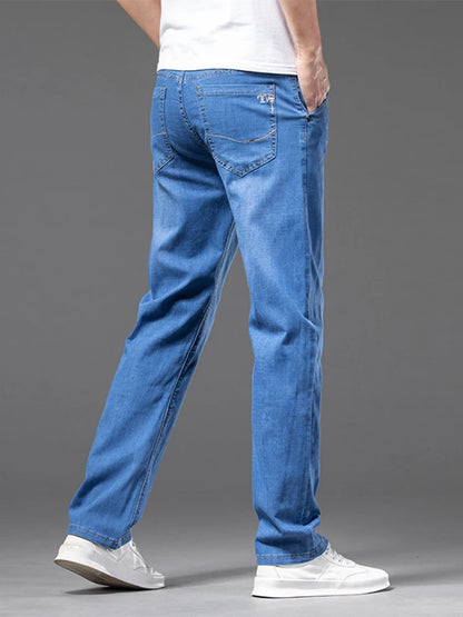 Men's Slim Fit Straight Leg Jeans - Classic Casual Denim Pants for Men