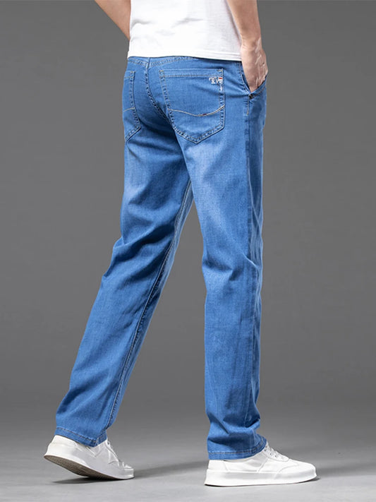 Men's Slim Fit Straight Leg Jeans - Classic Casual Denim Pants for Men