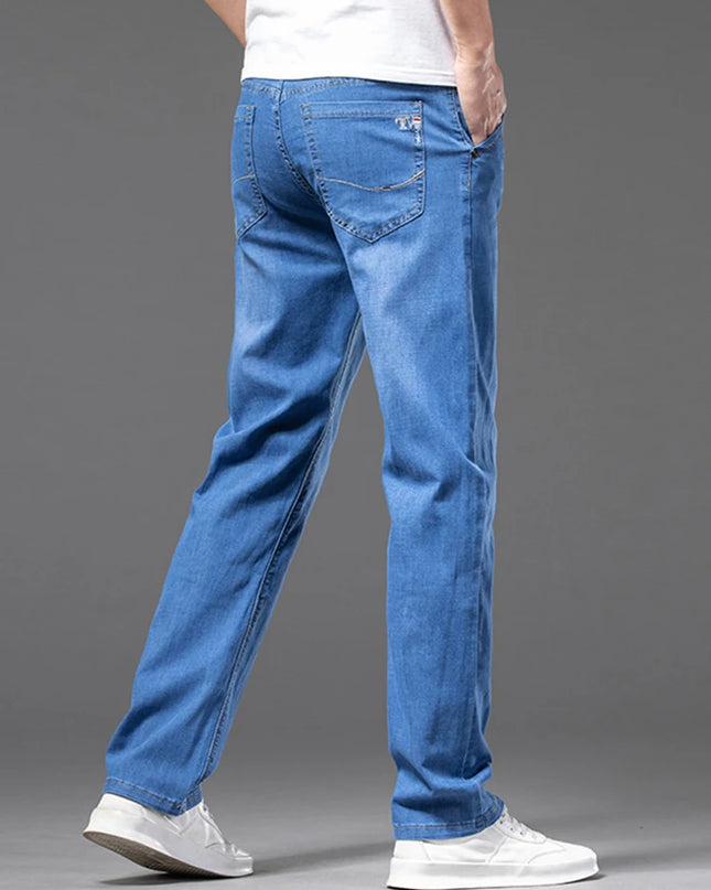 Men's Slim Fit Straight Leg Jeans - Classic Casual Denim Pants for Men