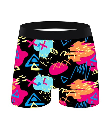 5-Pack Men's Soft Boxer Briefs with Long Graffiti Print