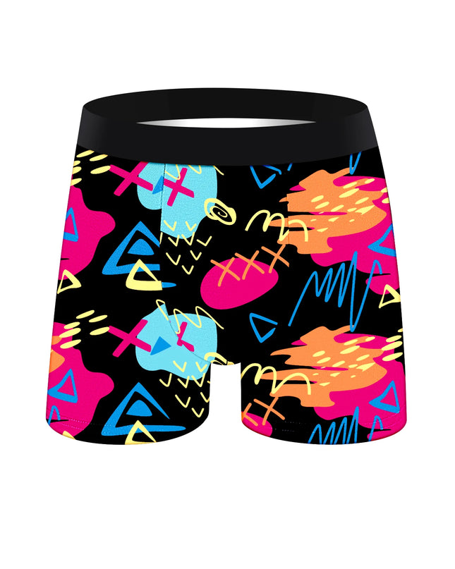 5-Pack Men's Soft Boxer Briefs with Long Graffiti Print