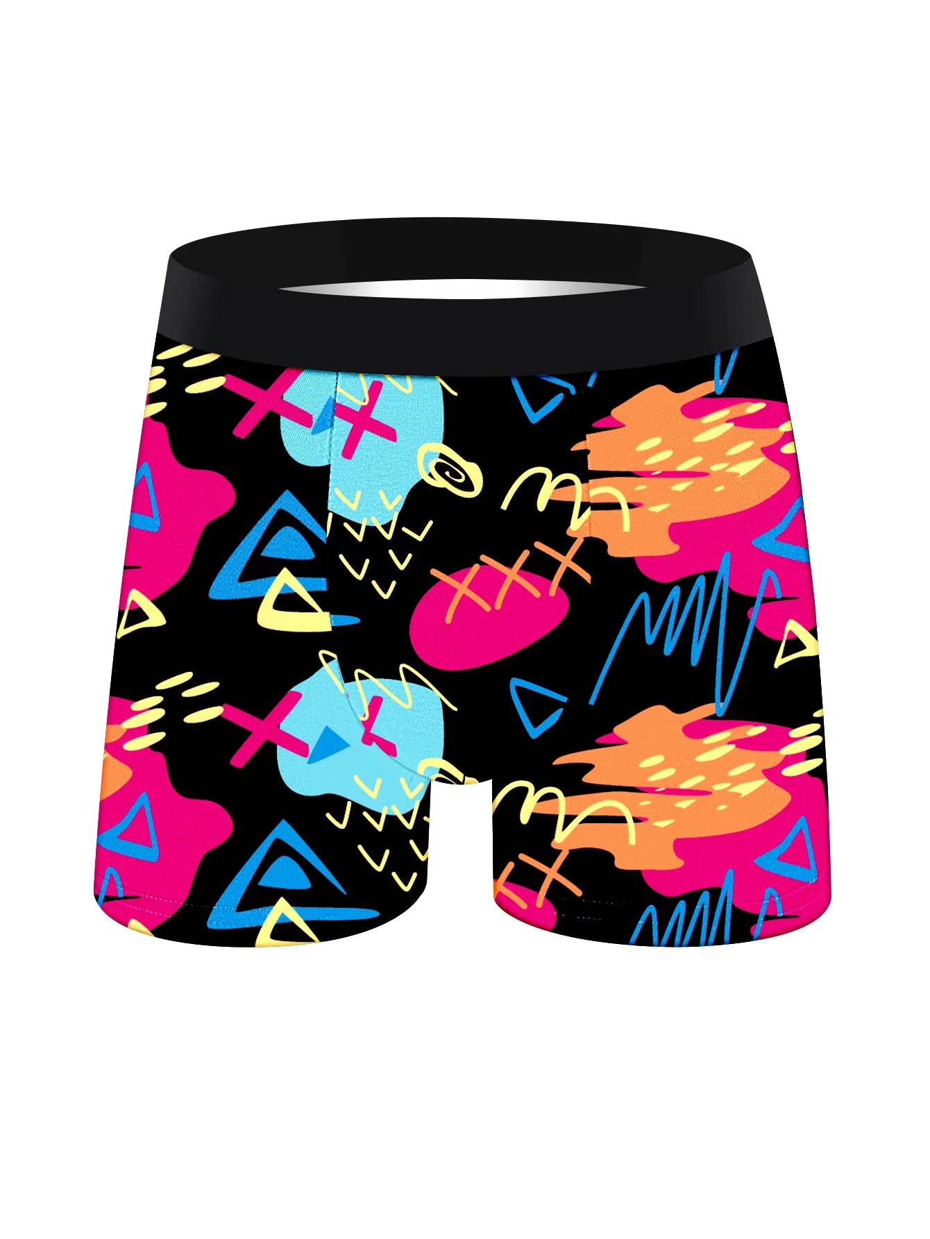 5-Pack Men's Soft Boxer Briefs with Long Graffiti Print