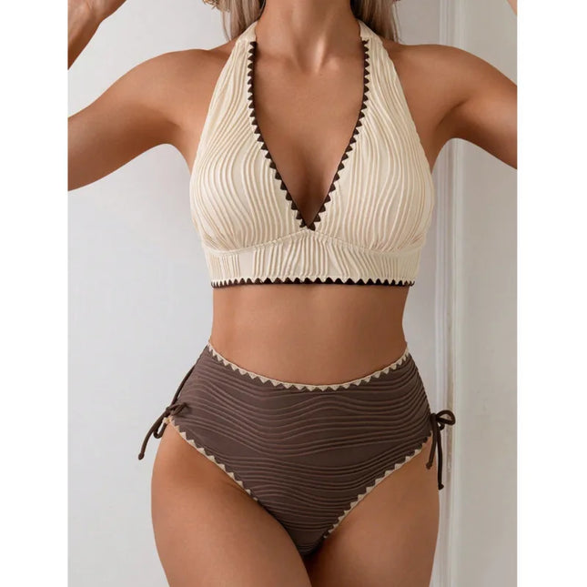 High-Waist Women's Bikini Swimsuit Set