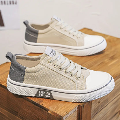 Men's Breathable Canvas Casual Sneakers with Non-Slip Sole