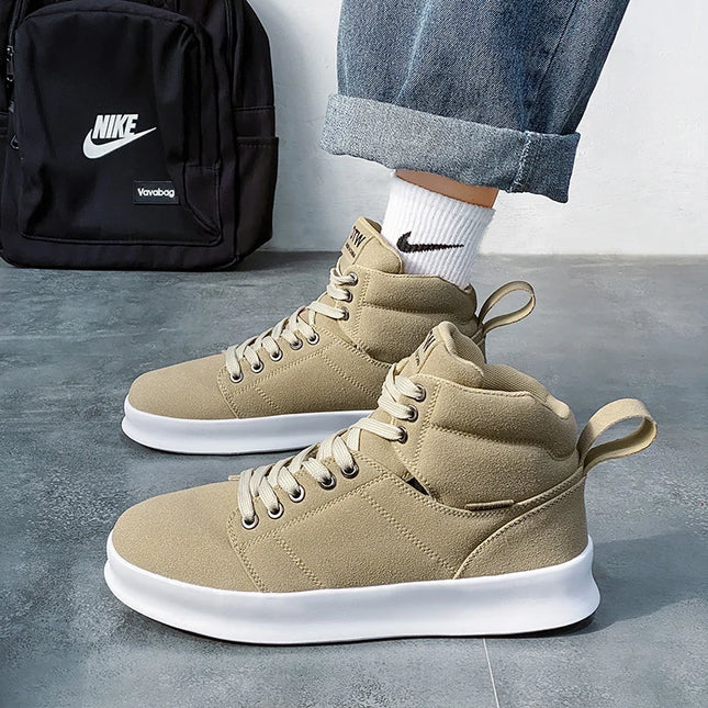 High-Top Men's Faux Suede Sneakers