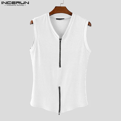 Incerun Men's Sleeveless Zipper Vest
