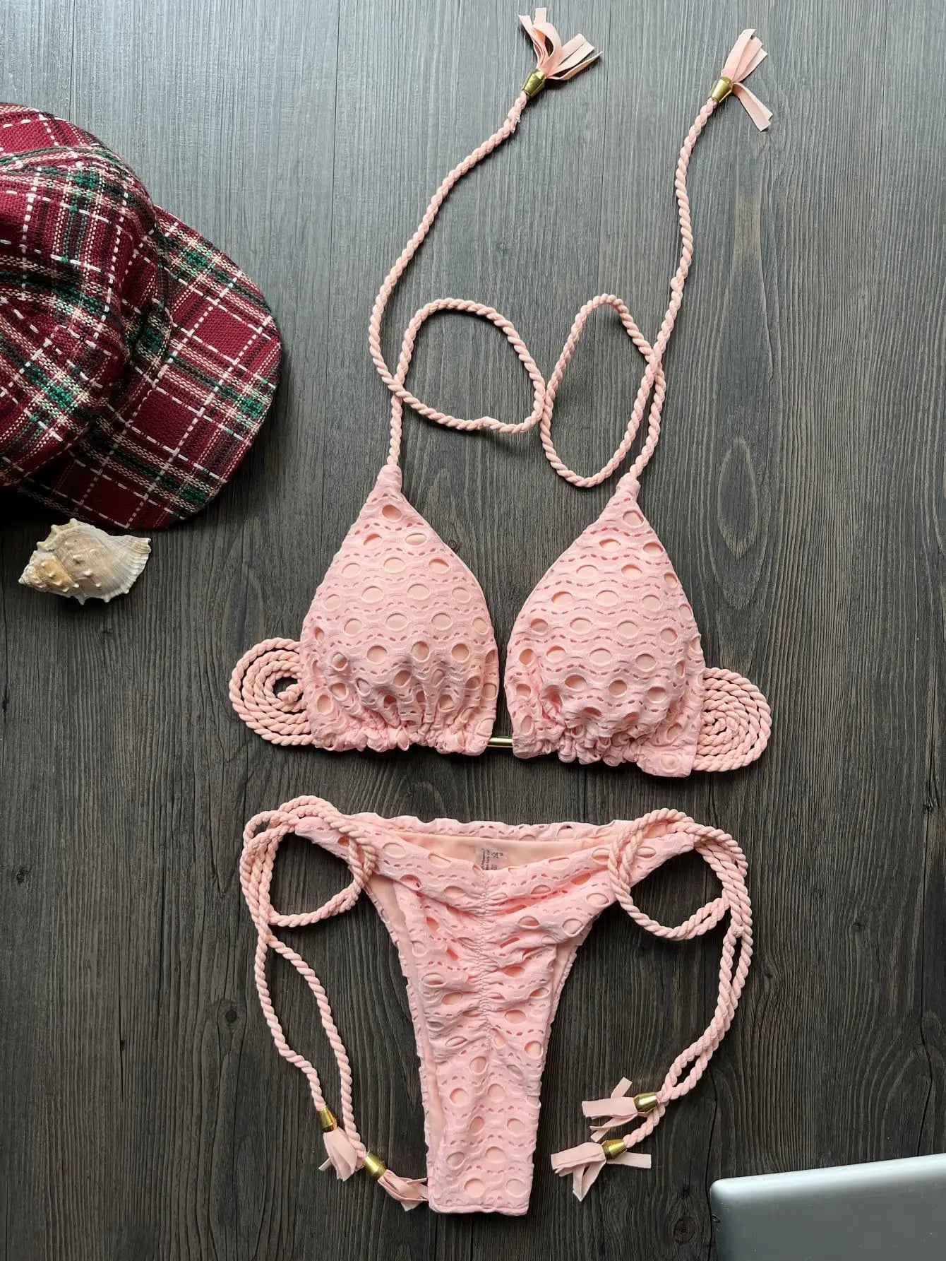 Women's 2-Piece Tassel Strap Bikini Set