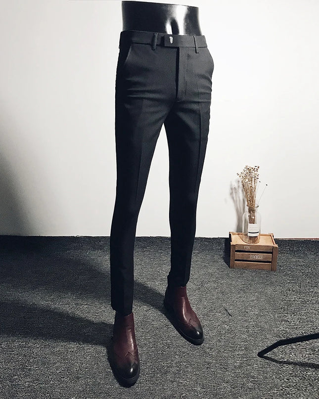 Men's Slim Fit Dress Pants - Formal Slim Trousers for Men
