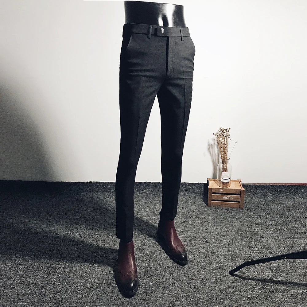 Men's Slim Fit Dress Pants - Formal Slim Trousers for Men