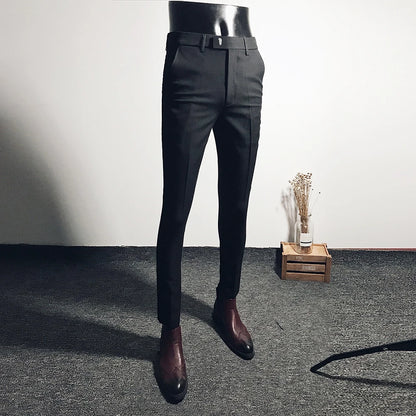 Men's Slim Fit Dress Pants - Formal Slim Trousers for Men