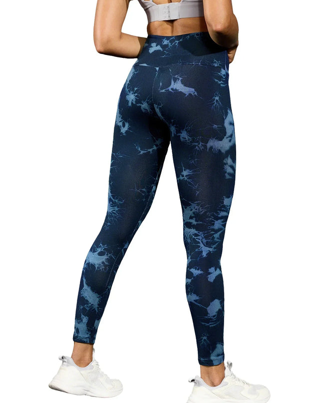 Seamless High-Waisted Tie-Dye Yoga Leggings – High Elasticity