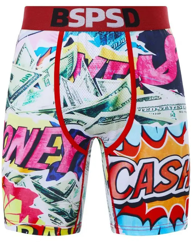 Men's Breathable Graffiti Print Boxer Briefs