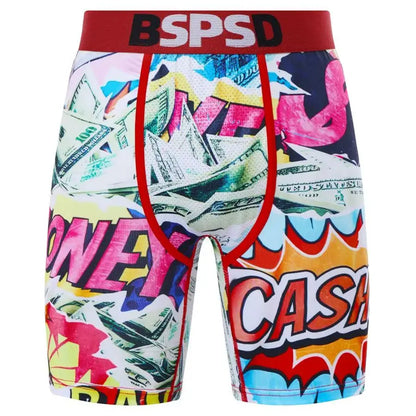 Men's Breathable Graffiti Print Boxer Briefs