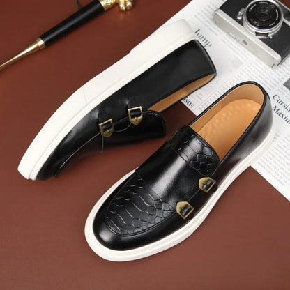 Men's Casual Faux Leather Loafers - Slip-On Dress Shoes for Men
