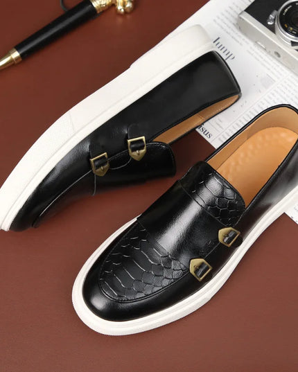 Men's Casual Faux Leather Loafers - Slip-On Dress Shoes for Men