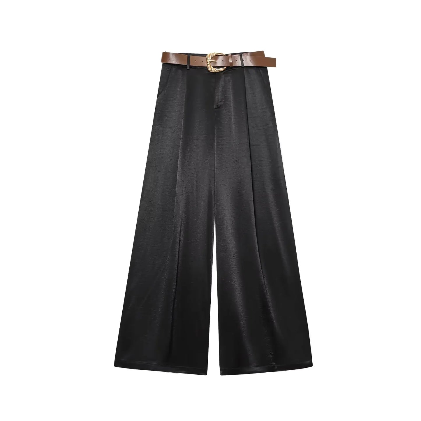 TRAF Women’s Baggy Belt Pants - Wide-Leg Casual Trousers for Women