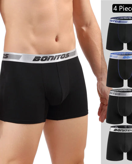 Men's Cotton Boxer Shorts - 4-Pack Comfortable Underwear for All-Day Wear