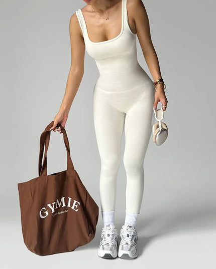 Women's Seamless Slim Fit One-Piece Jumpsuit with High Elasticity