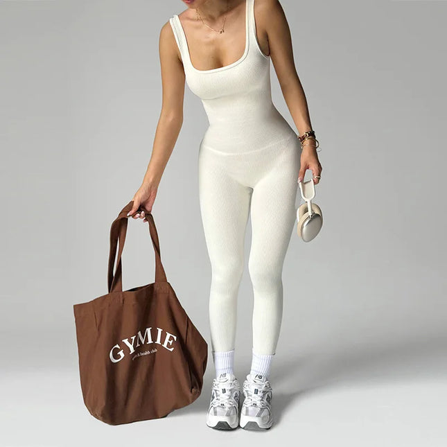 Women's Seamless Slim Fit One-Piece Jumpsuit with High Elasticity