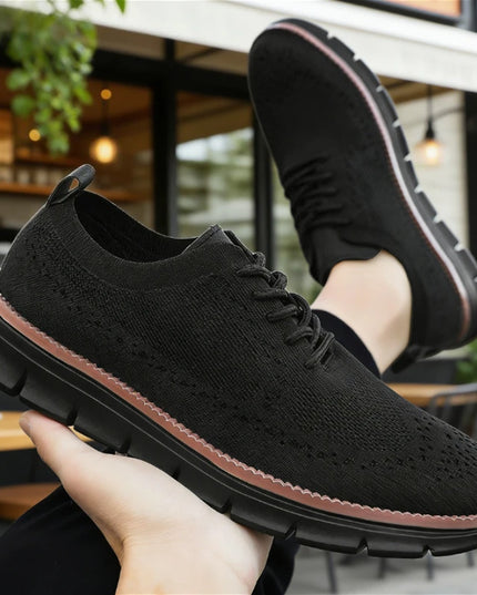 Men's Breathable Casual Shoes with Shock Absorption and Lace-Up Design