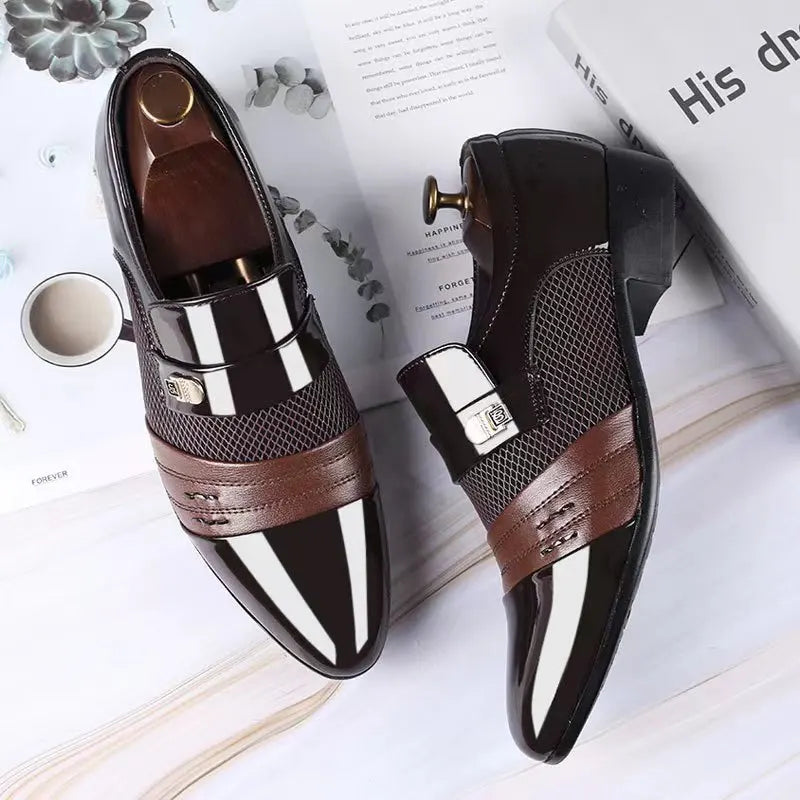 Men's Slip-On Oxford Shoes - Faux Leather Loafers for Men