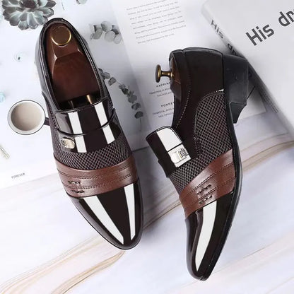 Men's Slip-On Oxford Shoes - Faux Leather Loafers for Men