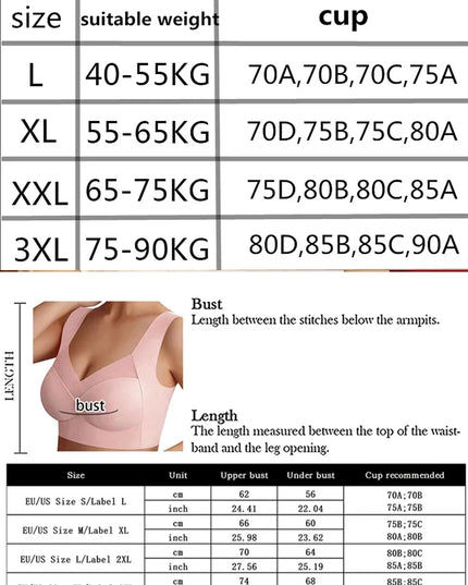 2-Pack Women’s Plus Size Lace Seamless Bras & Bralettes – Backless Wireless Support