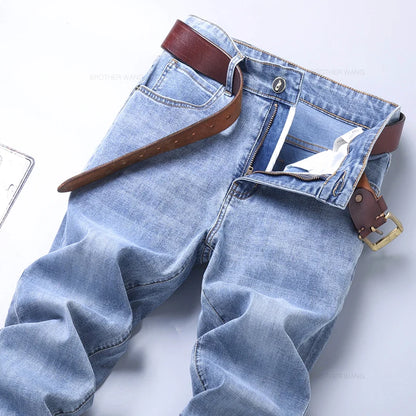 Men's Slim Fit Jeans - Stylish Casual Stretch Denim Pants for Men