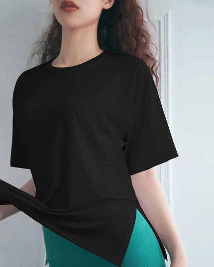 Women's Mesh Stitching Sports T-Shirt - Loose Fit, Quick Dry Activewear