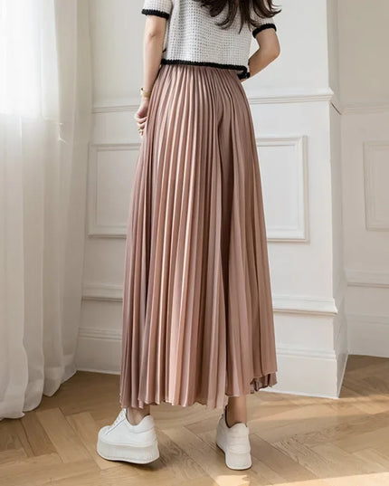 Elegant Women’s Chiffon High-Waist Wide-Leg Pants - Pleated & Loose Fit