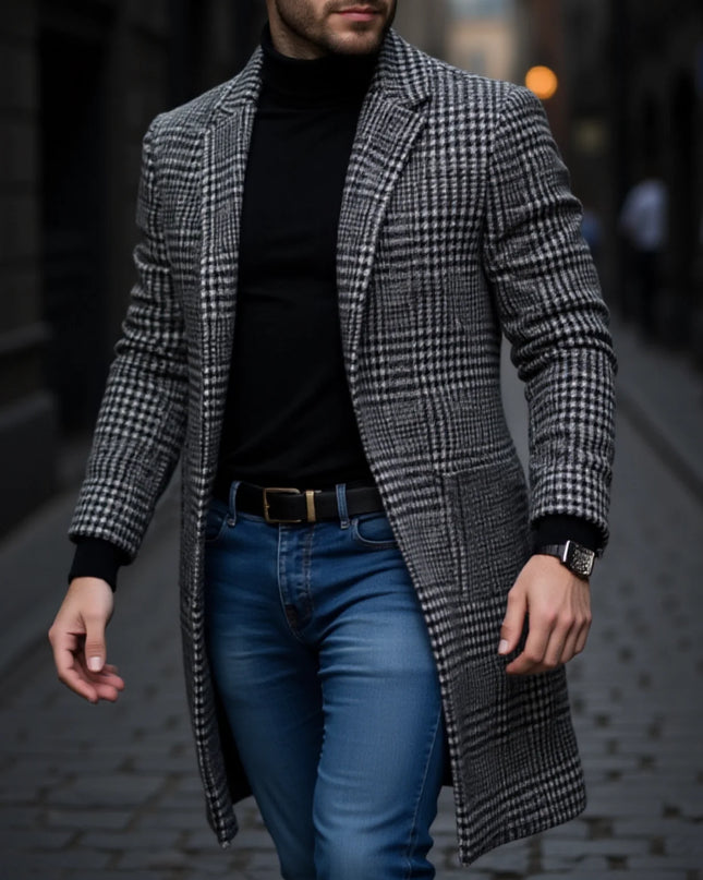 Men's Insulated Warm Trench Coat with Inner Lining