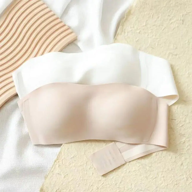 Seamless Strapless Tube Top Bra for Women – Thin Non-Slip Push-Up Design