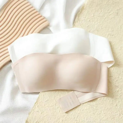 Seamless Strapless Tube Top Bra for Women – Thin Non-Slip Push-Up Design