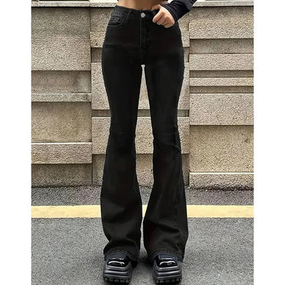 Women's High Waist Flare Stretch Skinny Jeans - Fashionable Denim Pants