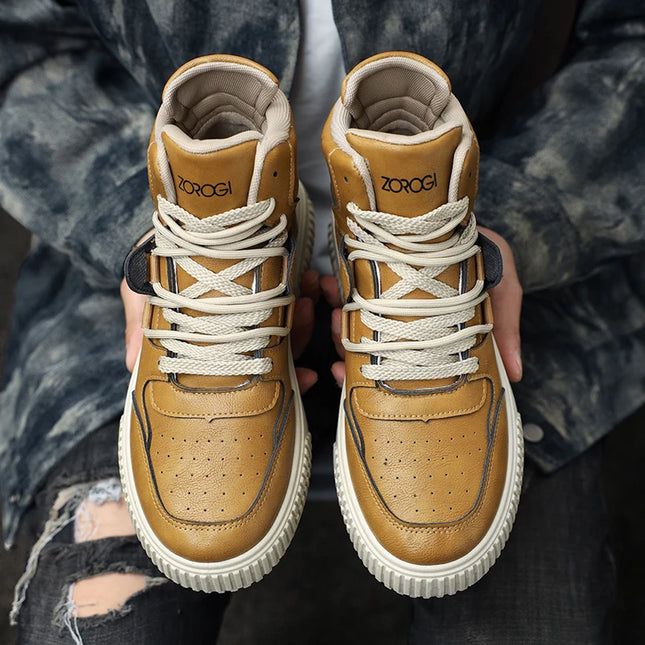 Men's High-Top Casual Faux Leather Boots