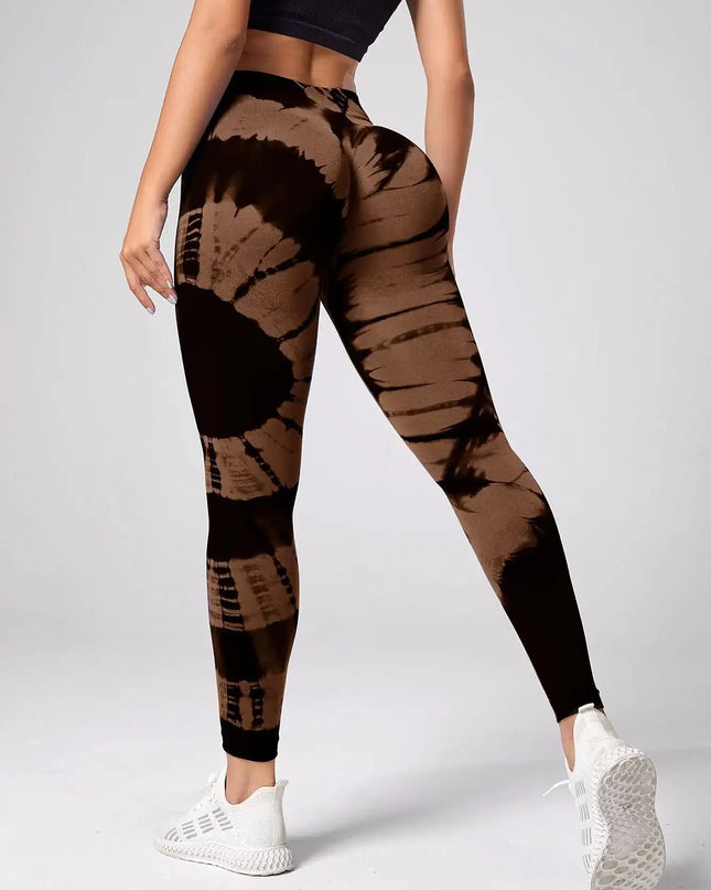 Women's High-Waist Tie-Dye Yoga Pants - Various Colors