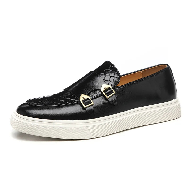 Men's Casual Faux Leather Loafers - Slip-On Dress Shoes for Men