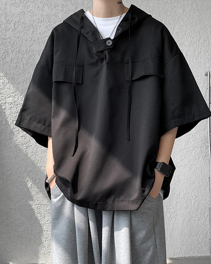 Hooded Men's Loose Fit Shirt