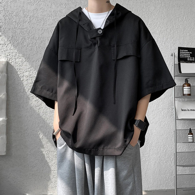 Hooded Men's Loose Fit Shirt
