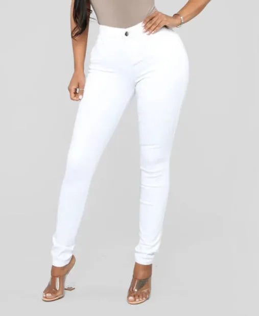 Women's High Waist Stretch Skinny Jeans - Slim Fit Denim Pants for Women