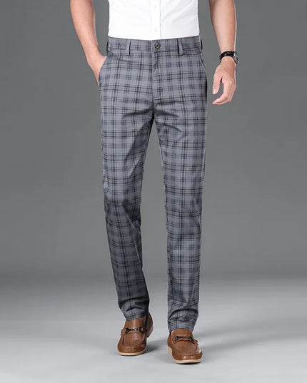 Men's Classic Checkered Straight Casual Pants