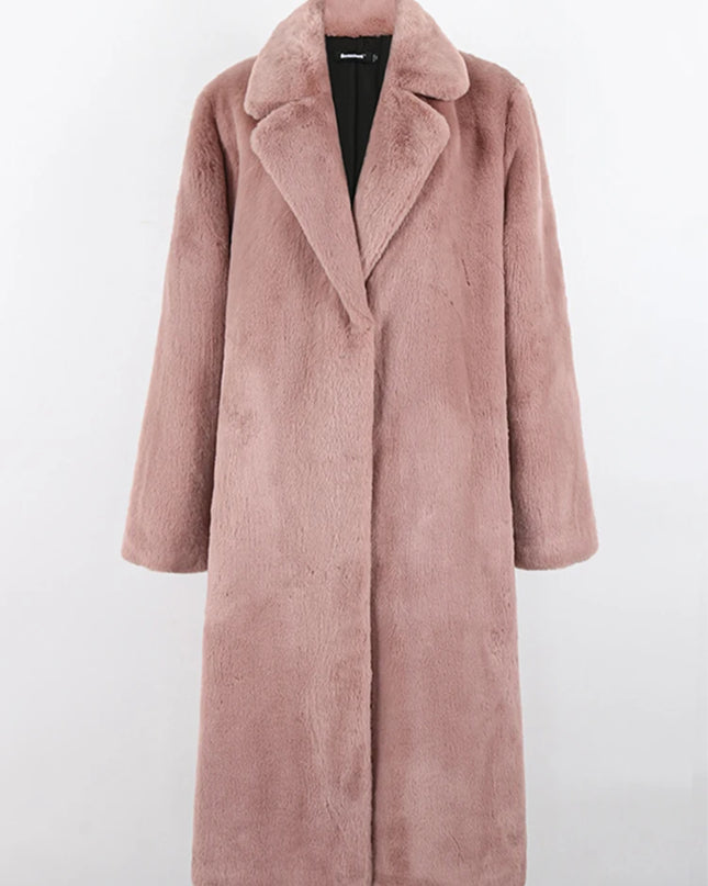 Nerazzurri Women’s Long Faux Fur Coat – Thick, Warm, Soft & Stylish Outerwear