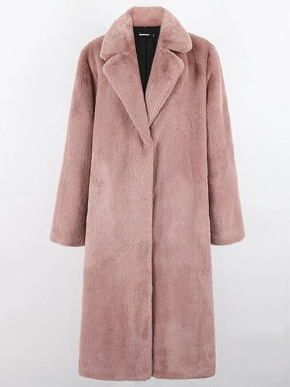 Nerazzurri Women’s Long Faux Fur Coat – Thick, Warm, Soft & Stylish Outerwear