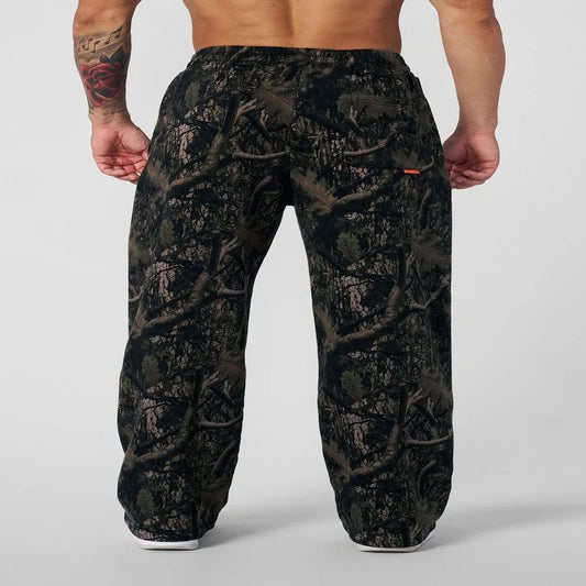 Men's Camouflage Print Loose Fit Wide Leg Pants