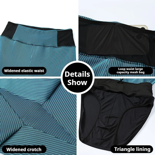 Men And Women's Quick-Dry Compression Running Shorts with Inner Liner and Mesh Waist Pocket