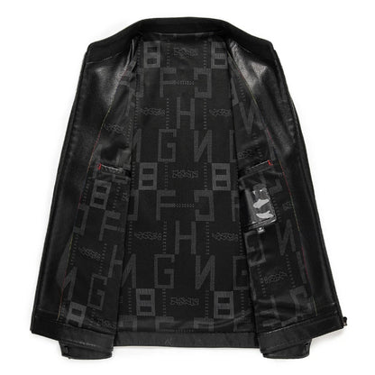 Men's Genuine Leather Stand Collar Jacket – Slim Fit Thin Design for Men