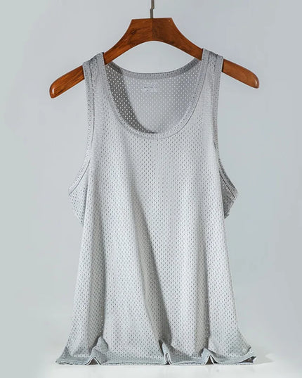 Men's Ice Silk Transparent Mesh Tank Top -  Various Colors