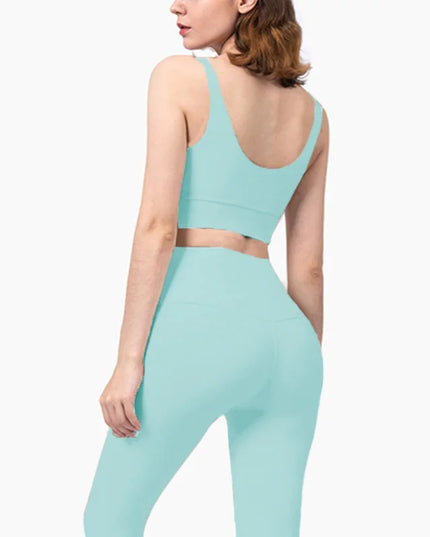 2-Piece Women's Yoga Set: Push-Up Bra and Leggings Combo - Various Colors
