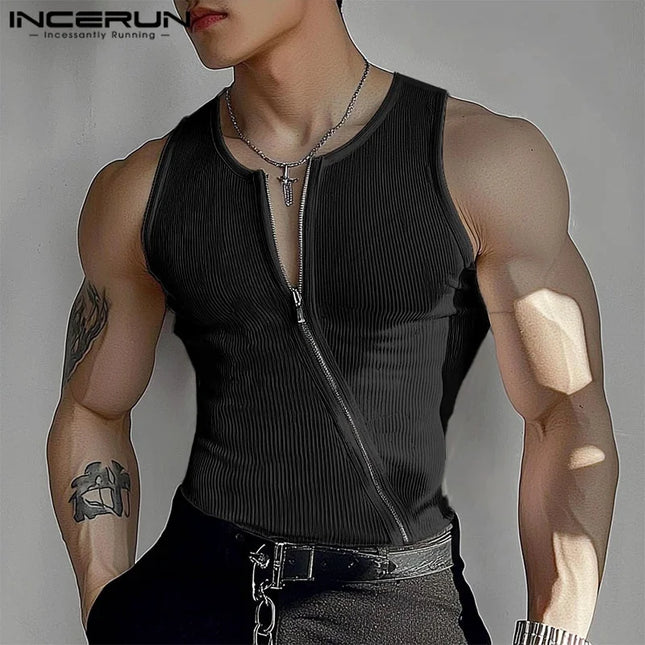 Incerun Men's Sleeveless Zipper Vest